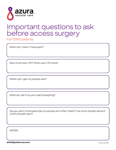 Important Questions To Ask Before Access Surgery For ESRD Patients ...